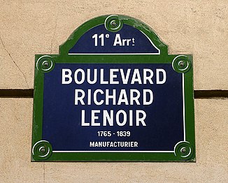 Boulevard Richard-Lenoir plaque
