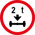 Vehicles exceeding 2 tonnes on a single axle prohibited