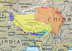 *             西藏流亡人士定义的历史意义上的西藏 *             中华人民共和国所设的藏族自治地方 *             中华人民共和国西藏自治区中的实际控制部分 *             印度宣称（中国实际控制的）阿克赛钦地区 *             中国宣称（印度实际控制）的藏南地区 *             其它历史上属于西藏文化圈的地区
