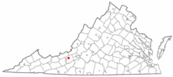 布莱克斯堡在弗吉尼亚州的位置