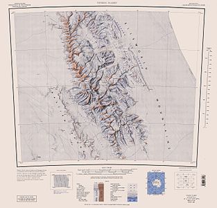美国地质调查局绘制的森蒂纳尔岭中南部地图