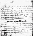 Announcement of death of Jeanne Wittouck (1781-1849), wife of Jean-Louis Van Dievoet (1777-1854).