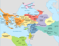 Roman Republic (509-27 BC), Ptolemaic Kingdom (305-30 BC), Hasmonean dynasty (140-37 BC), Seleucid Empire (312-63 BC), Kingdom of Pontus (281 BC-62 AD), Bosporan Kingdom (438 BC-527 AD), Kingdom of Armenia (antiquity) (331 BC-428 AD), Atropatene (323 BC-226 AD) and Parthian Empire (247 BC-224 AD) in 89 BC.