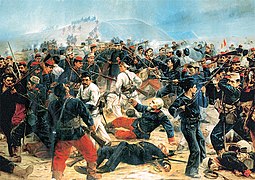 Bolognesi's death at the Battle of Arica (El último cartucho, 1899)