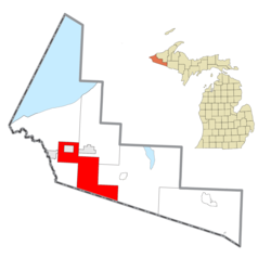 Location within Gogebic County