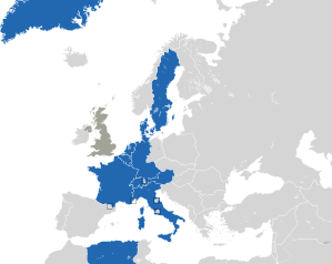 A coloured map of the countries of Europe