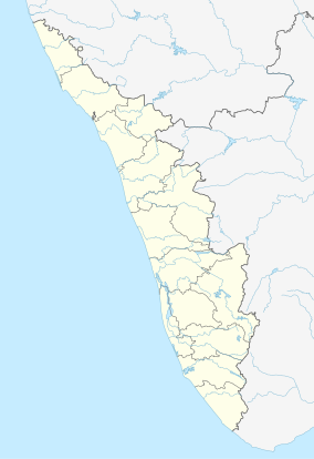Map showing the location of Mangalavanam Bird Sanctuary
