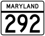 Maryland Route 292 marker