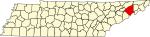 标示出格林县位置的地图