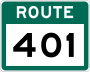 Route 401 marker