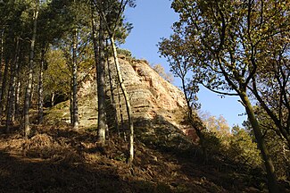 Raw Head crags on Bickerton Hill