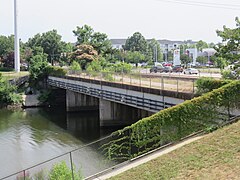 Short Bridge Park footbridge in 2020