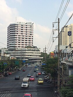 Charoen Nakhon Road near Taksin Hospital and Charoen Nakhon junction.