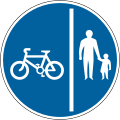 Cycle path separated from pedestrian path.