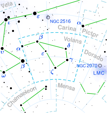 L 97-12 is located in the constellation Volans.