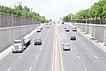 Dallas North Tollway facing north from the University Boulevard overpass