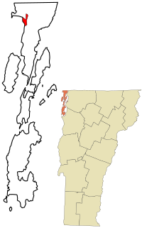 Location in Grand Isle County and the state of Vermont.