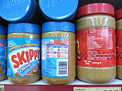 Jars of Skippy peanut butter