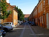 The alley in front of the building