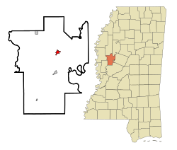 Location of Belzoni, Mississippi