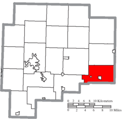 Location of Millwood Township in Guernsey County