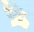 Image 22Map showing the combined landmass of Sahul formed during Pleistocene glacations (from New Guinea)