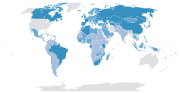 Minimum working ages of countries that ratified the Minimum Age Convention, 1973