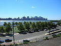 A view of the New York City Skyline from the Babbio Center at Stevens Institute of Technology.