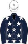 Dark blue, white stars on body, white cap