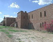 Side view of El Cid Castle. The castle was a bowling alley which resembled a Moorish castle.