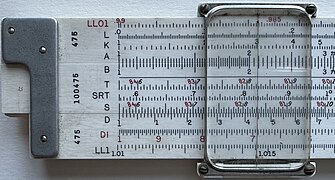 K&E 4181-3 slide rule, front scales