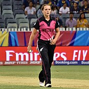 Amelia Kerr bowling for New Zealand during the 2020 ICC Women's T20 World Cup