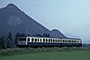 A 628.0 train on the Ausserfernbahn line near Schönbichl in the 1980s