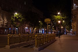 Entrance at night