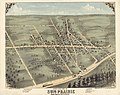 Bird's-eye view of Sun Prairie, 1875 ca. uploaded to WikiCommons