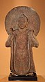 A Mathura standing Buddha in "Samghati" monastic dress, circa 2nd century CE, Mathura Museum