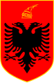 The arms of Albania.
