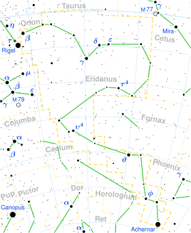 Location of υ Eridani stars (circled)