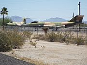 Retired Arizona National Guard Aircraft in the main entrance of the Gila Bend Municipal Airport.