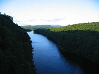 Looking north from the French King Bridge at the Erving-Gill town line in western Massachusetts