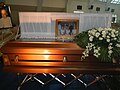 Photos of Reuter's relatives on his open casket