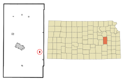 尼欧肖拉皮兹在里昂县和堪萨斯州的位置