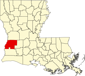 Map of Louisiana highlighting Beauregard Parish