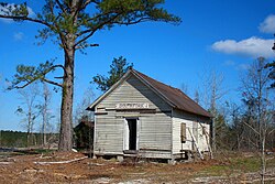 Abandoned schoolhouse in the community