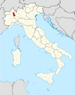 诺瓦拉省在意大利的位置