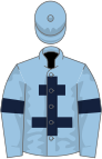 Light blue, dark blue cross of lorraine and armlets