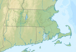 Location of Lake Buel in Massachusetts, USA.