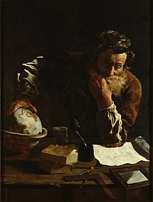 《沉思的阿基米德》（1620年费地（英语：Domenico Fetti）画作）