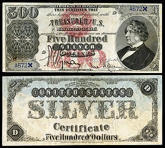 $500 (Fr.345a) Charles Sumner