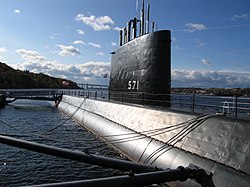 USS Nautilus moored in Groton at the Submarine Force Museum